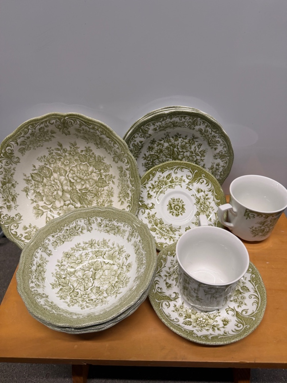 vintage Avondale green transferware J & G Meakin  Royal Staffordshire England